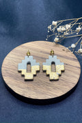 Clay & Brass Earrings In Golden Aztec