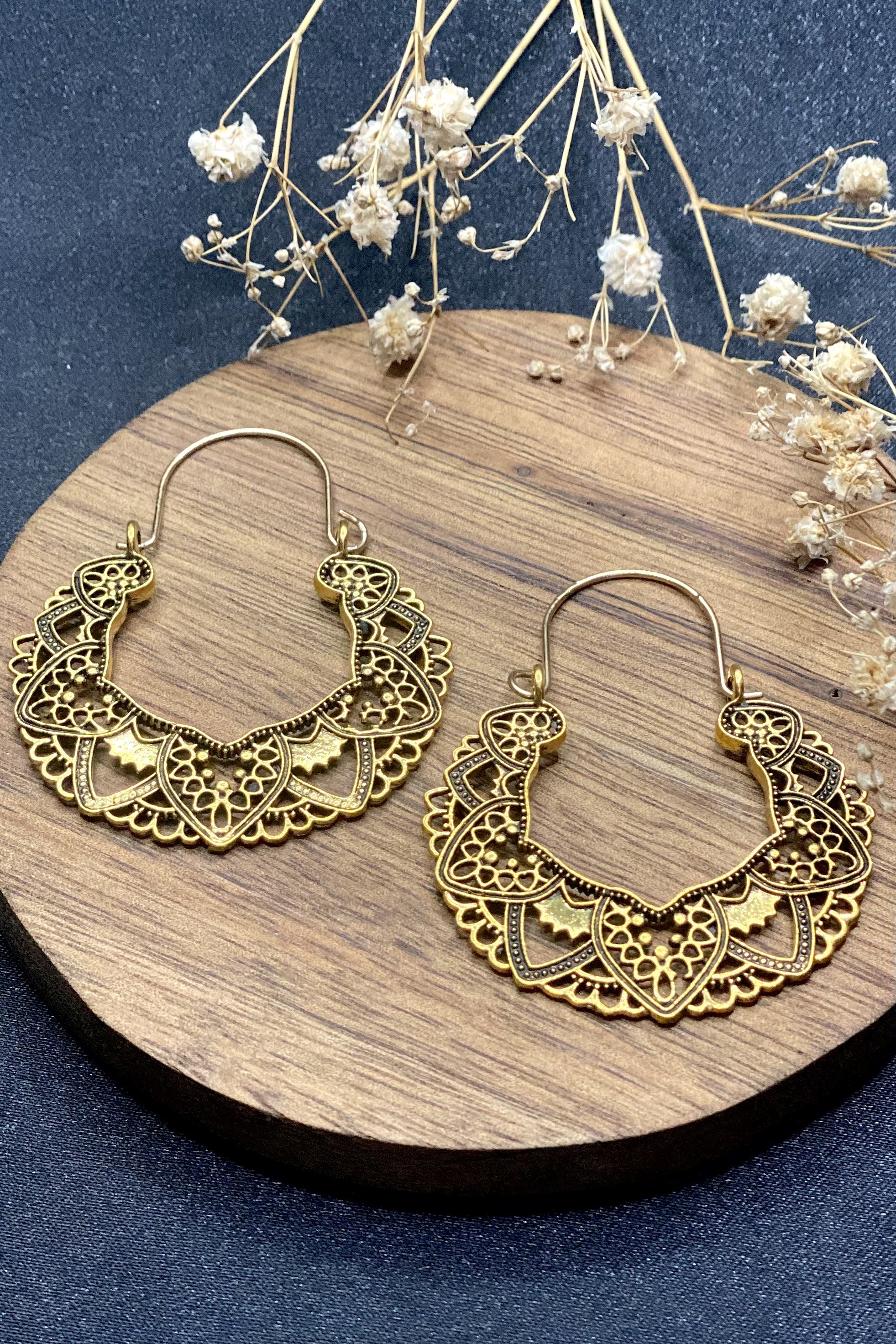 Golden Regal Hoop Earrings