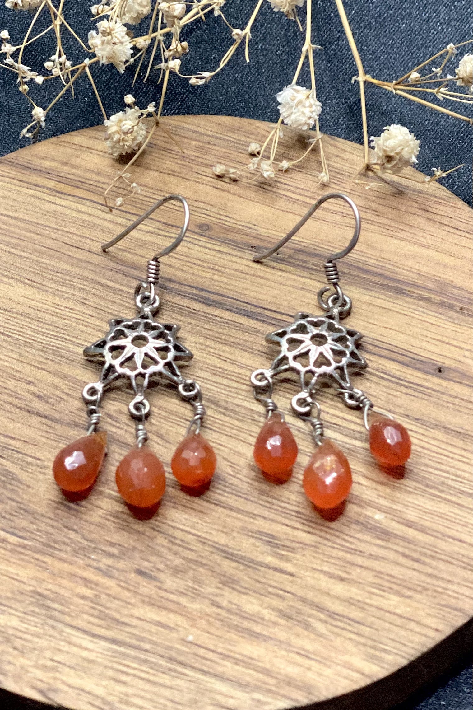 Sterling Silver Starburst Danglers