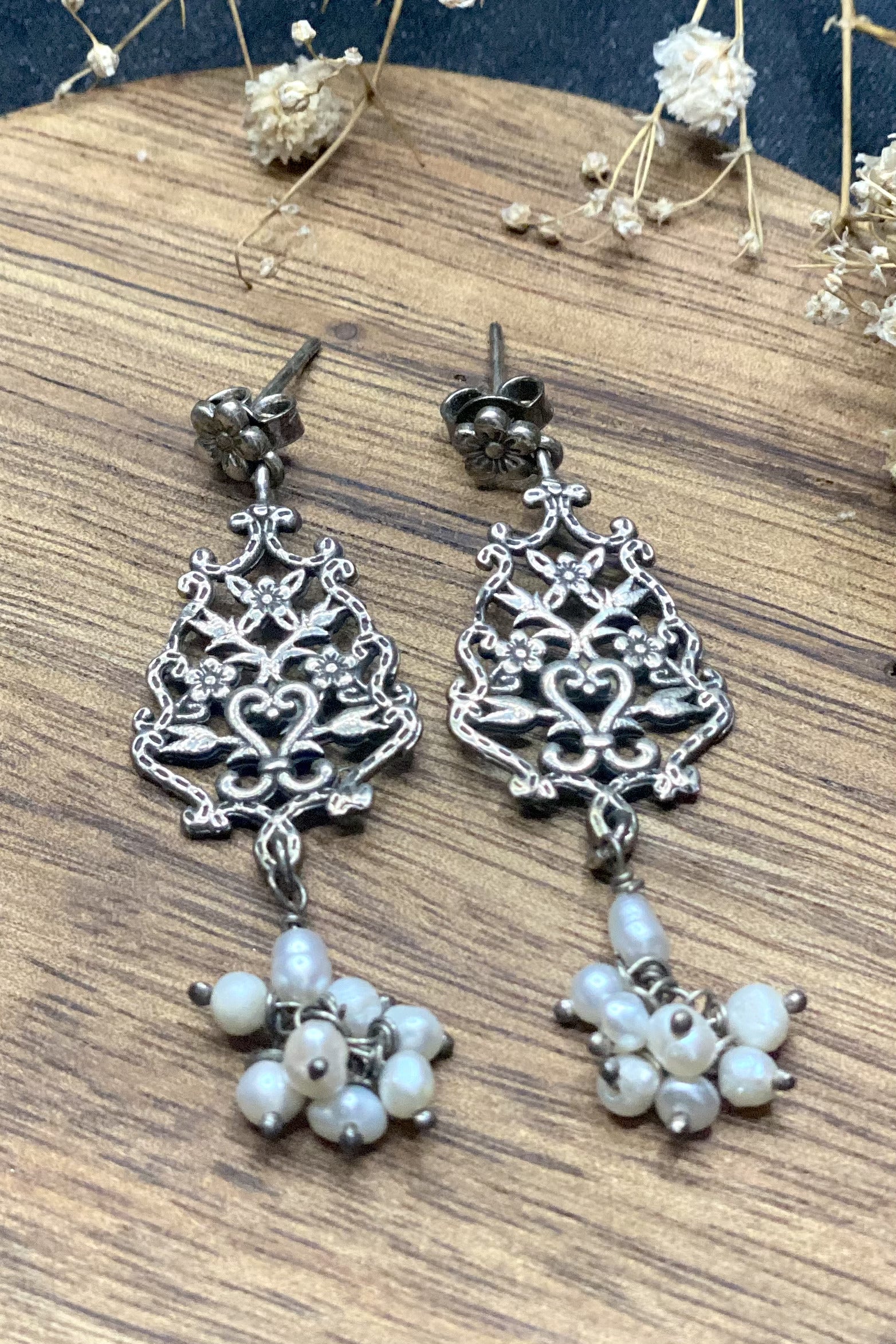 Sterling Silver Mayra Earrings In Pearl
