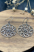 Sterling Silver Swirly Floral Dangler