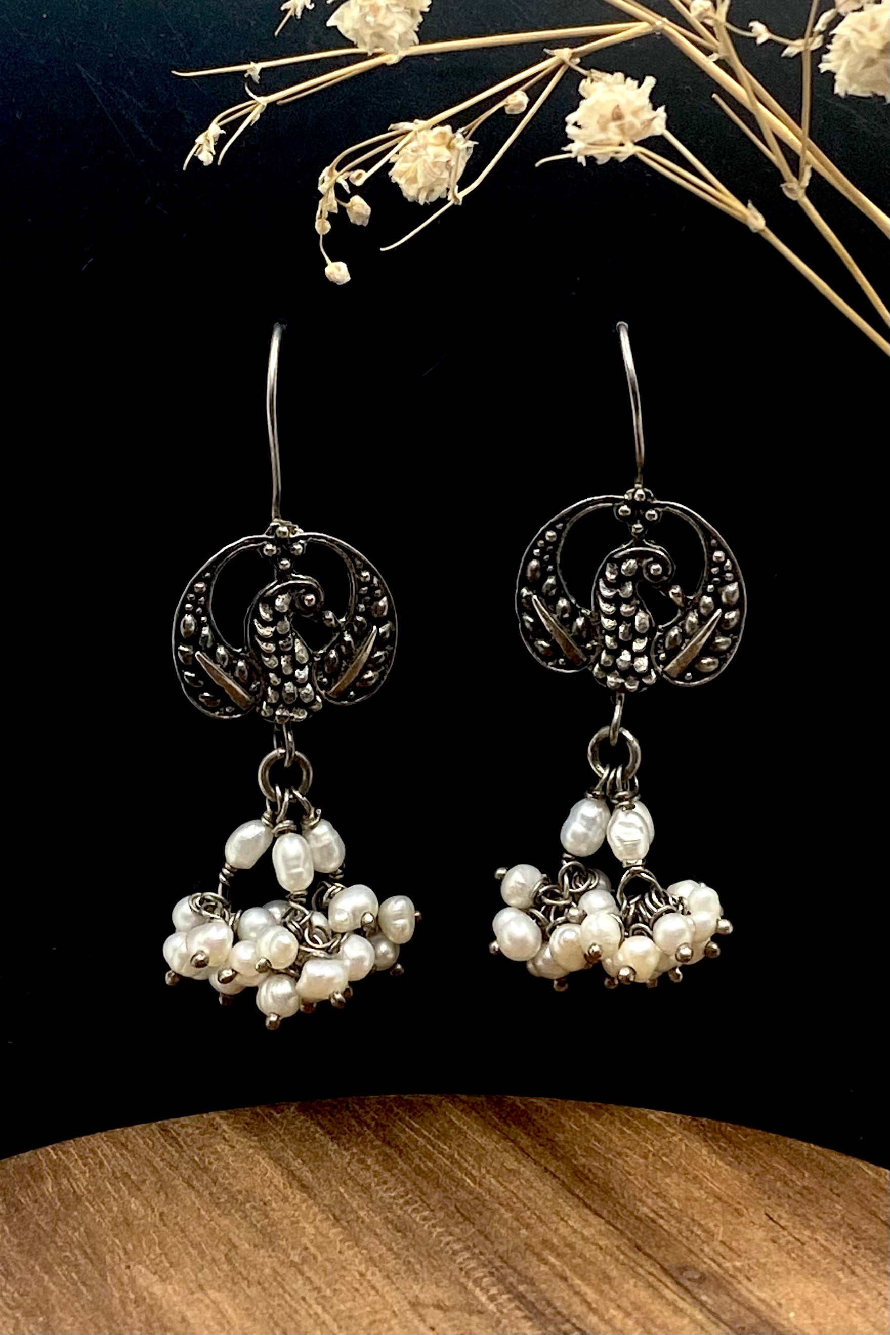 Sterling Silver & Pearl Adya Earrings