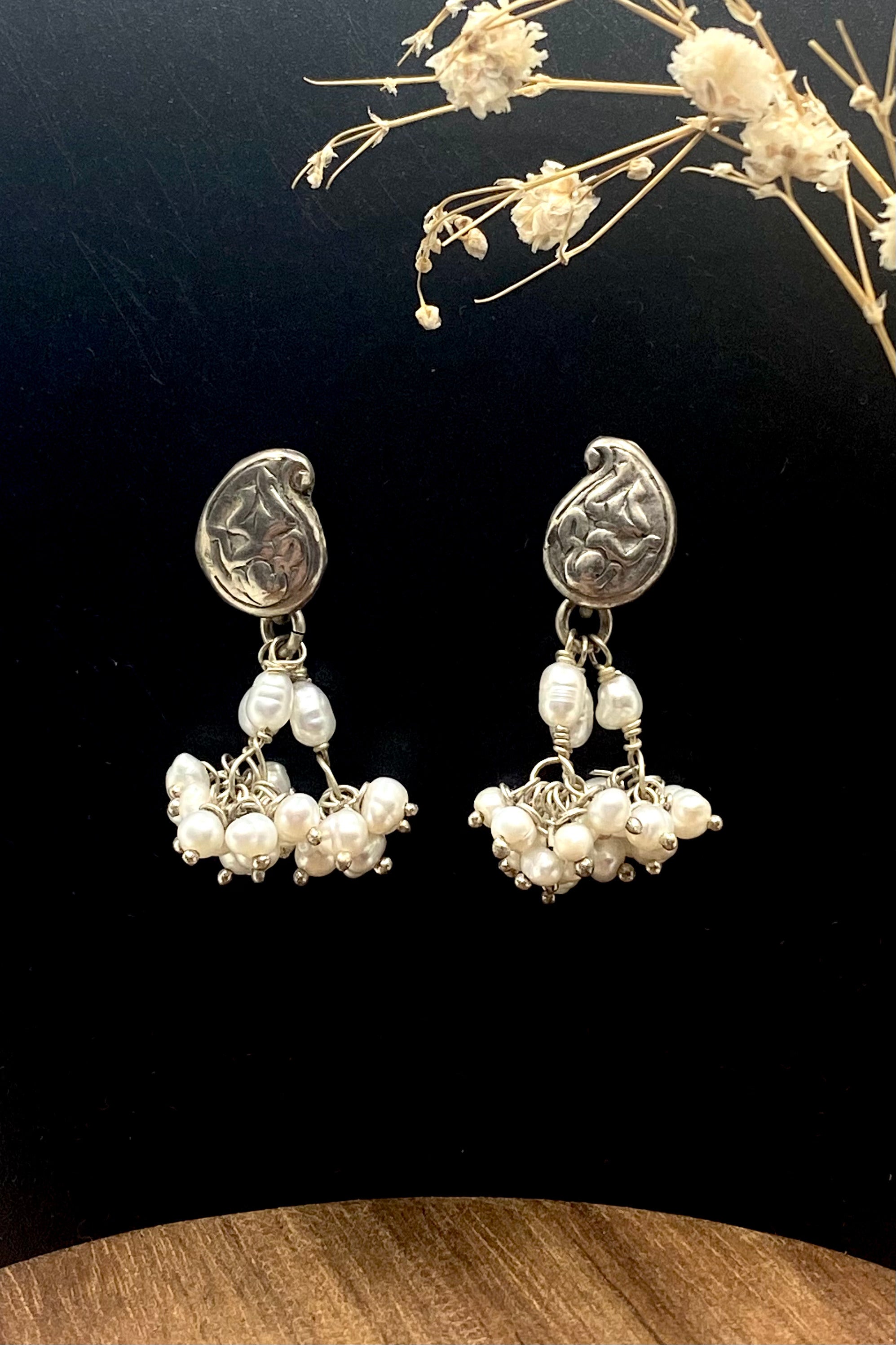 Sterling Silver & Pearl Dayita Earrings