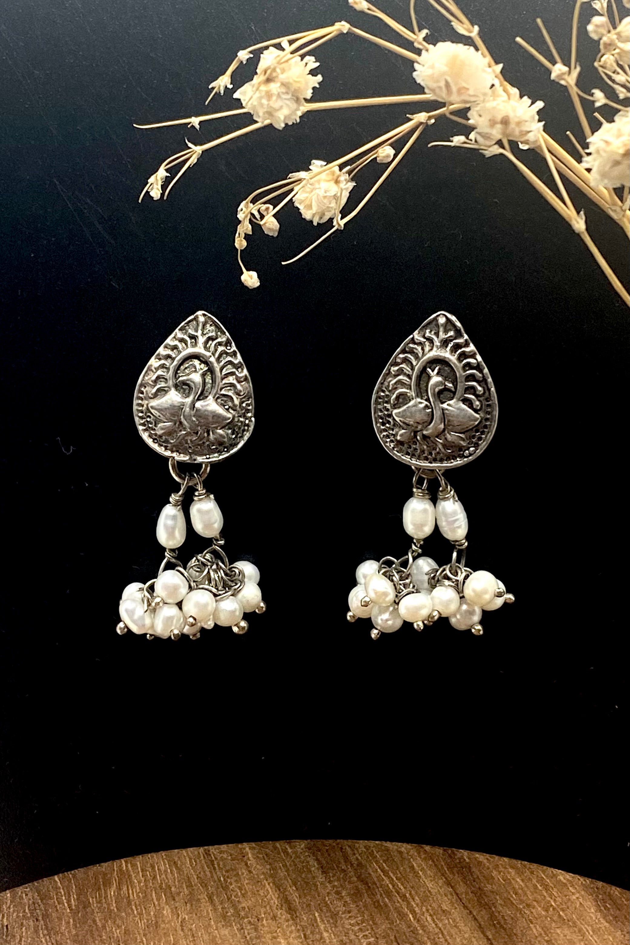 Sterling Silver & Pearl Aalia Earrings