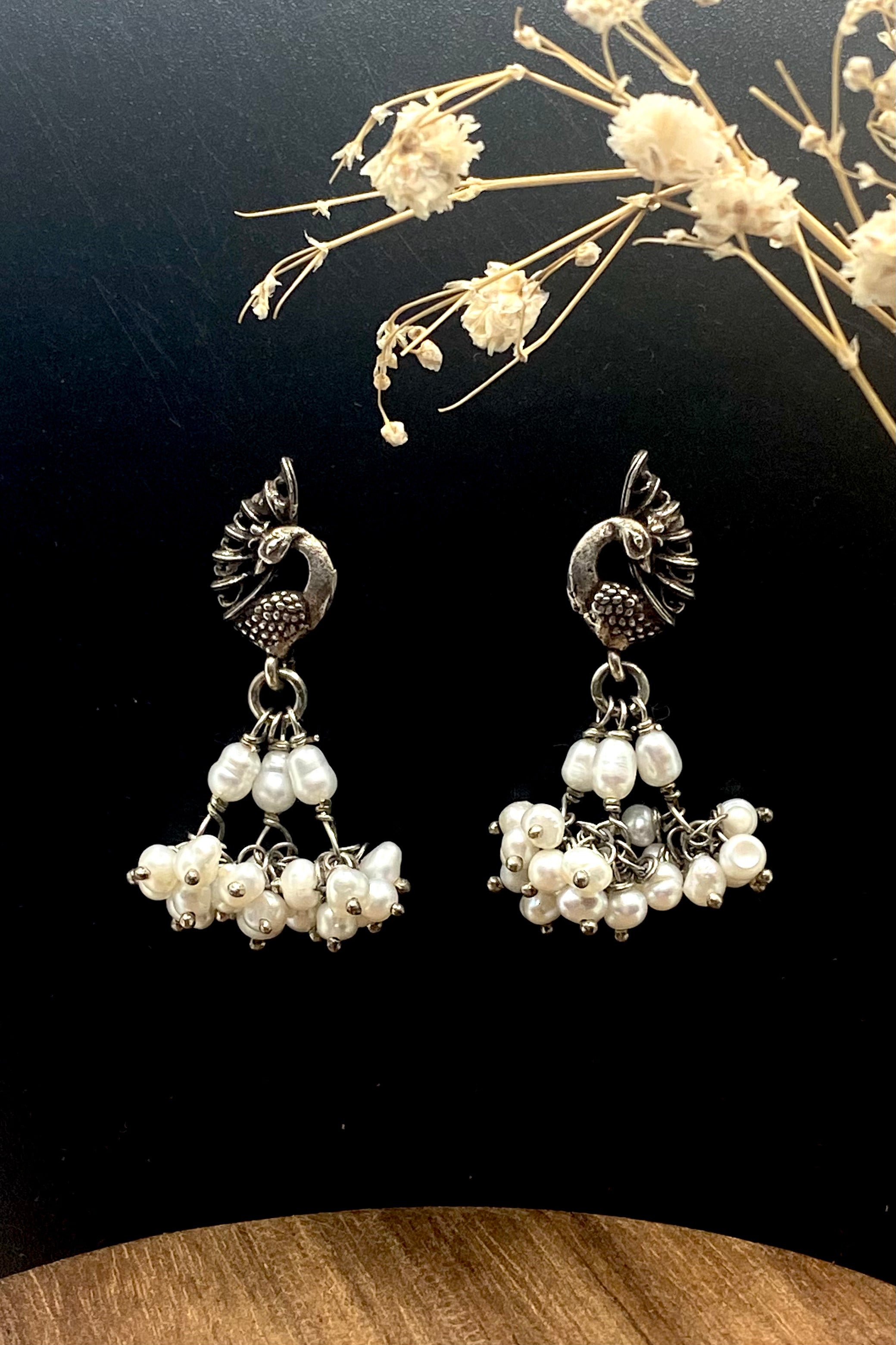 Sterling Silver & Pearl Darika Earrings