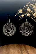 Sterling Silver Sunburst Mandala Danglers