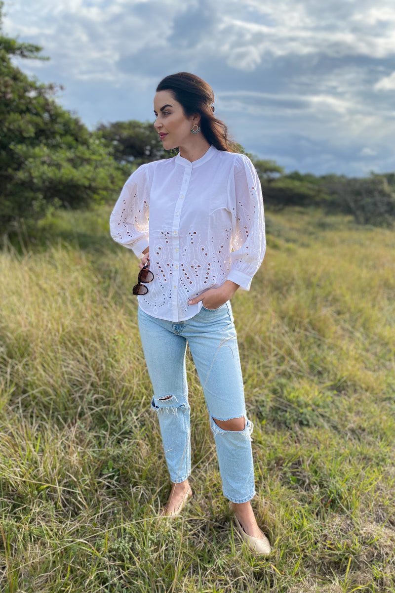 Amiya Blouse In Pearl