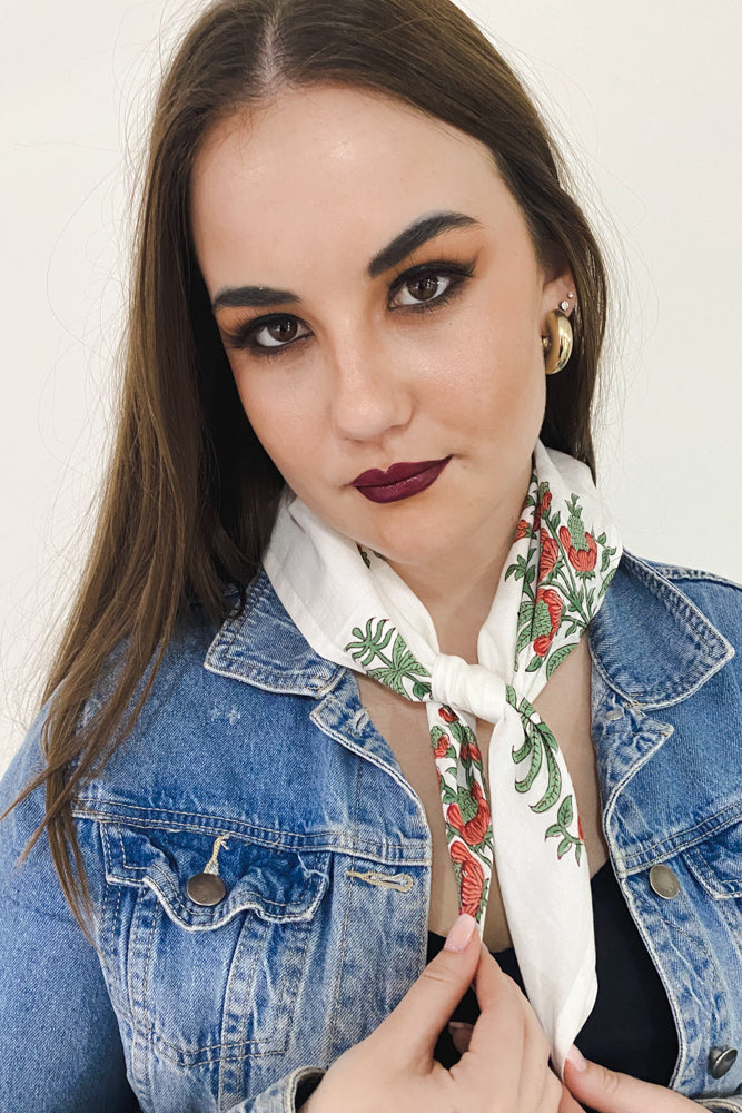 Red and Green bouquet Bandana