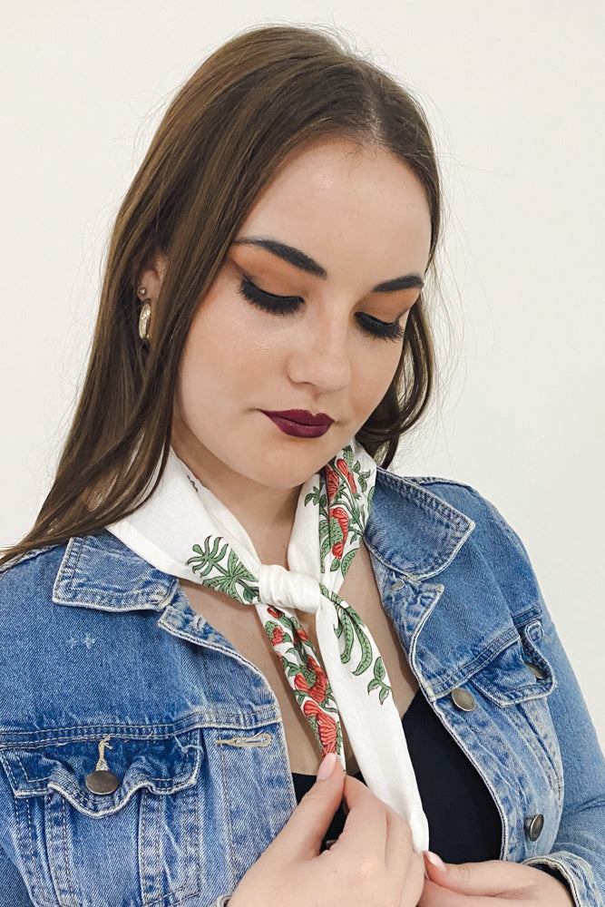 Red and Green bouquet Bandana