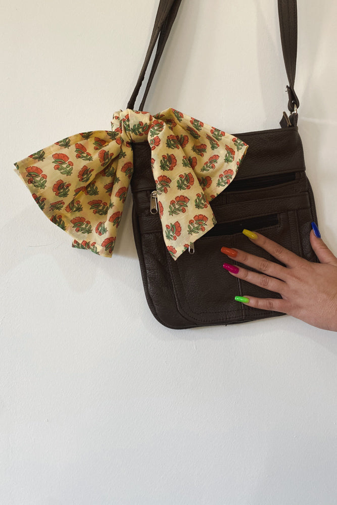 Coral Floral Yellow Bandana