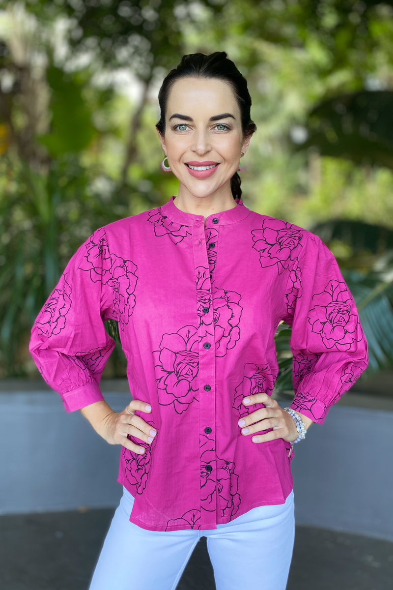 Fuchsia Rose Blouse