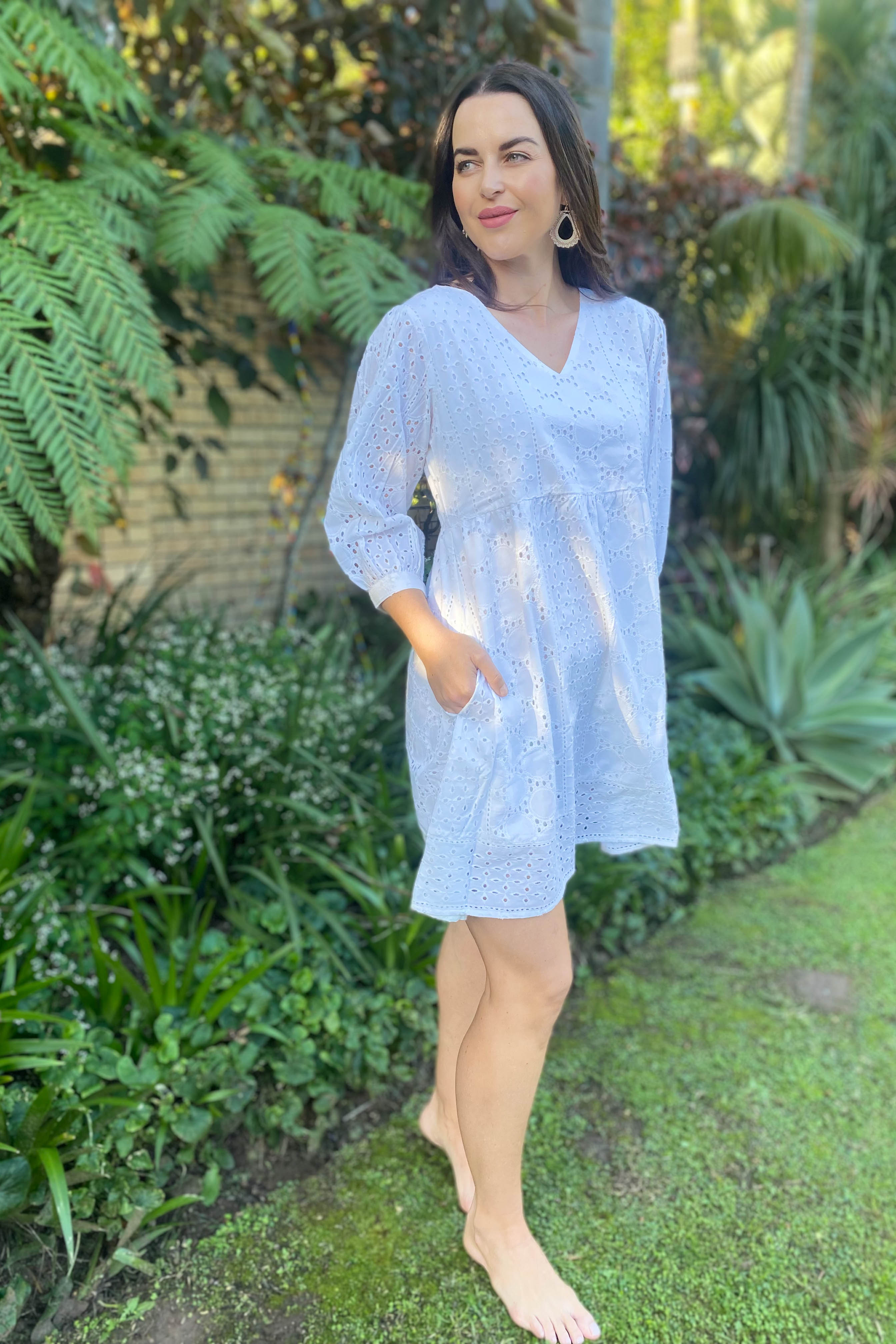 Oleander Dress In White