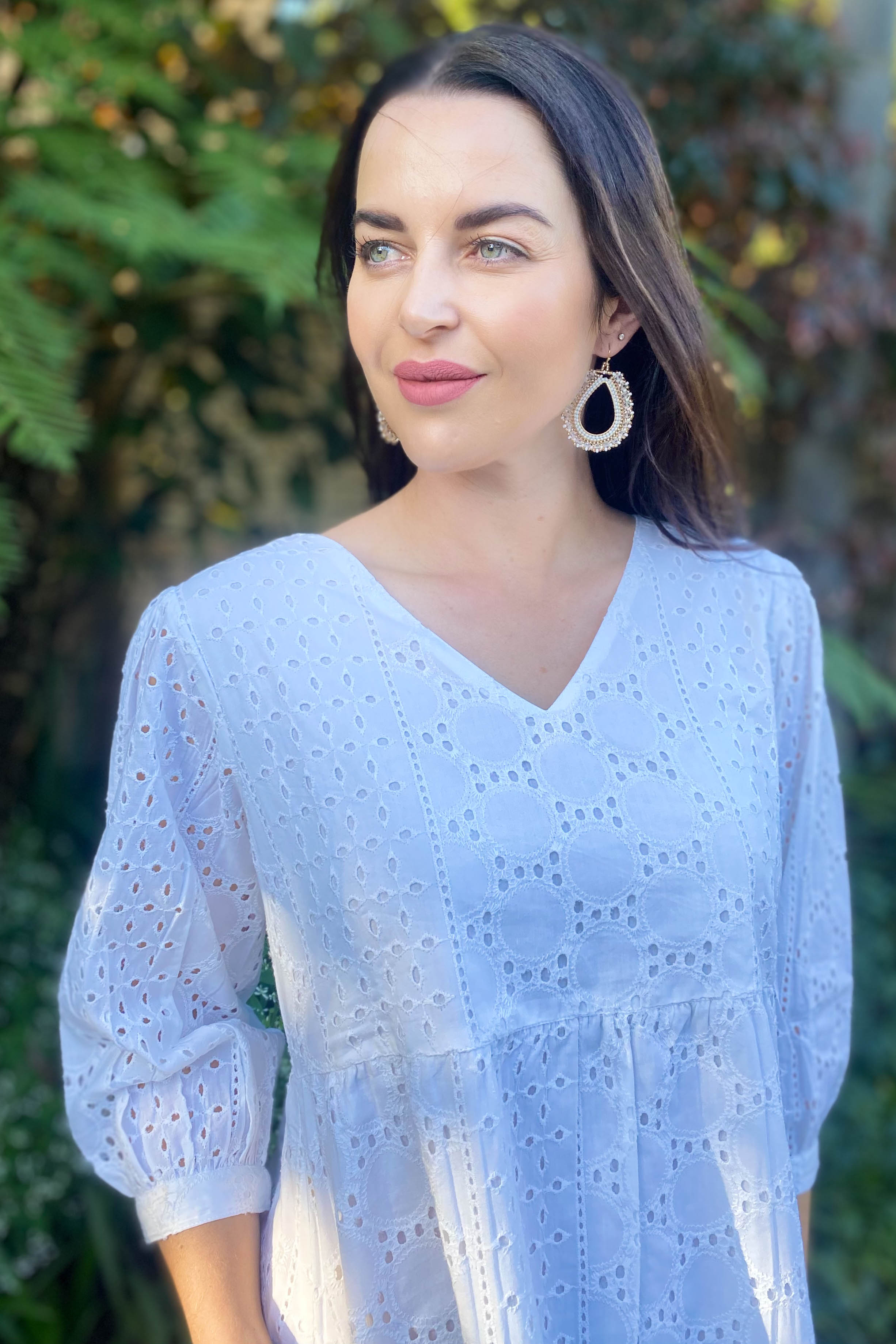 Oleander Dress In White