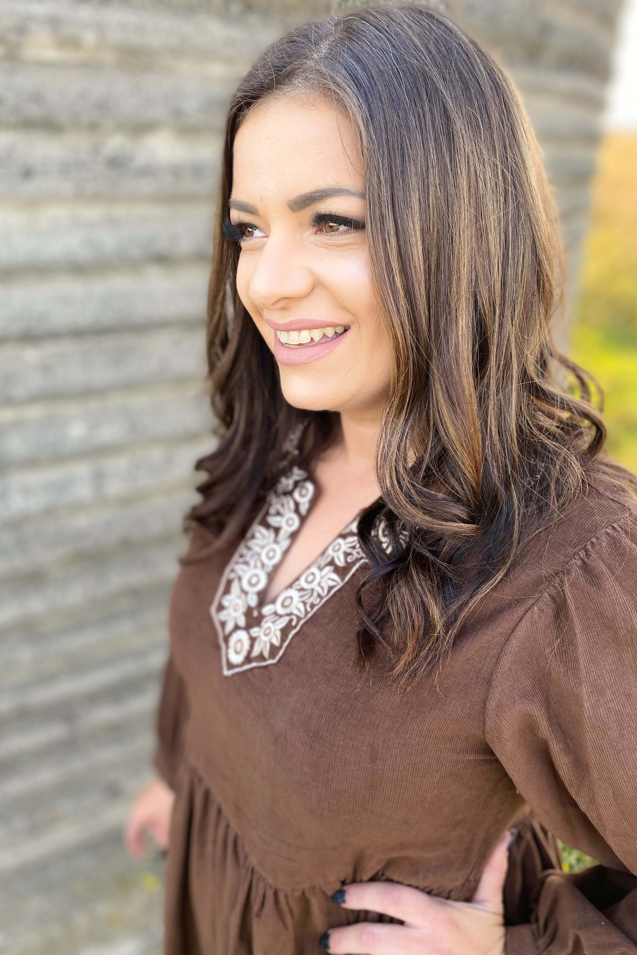 Kamari Corduroy Dress In Umber