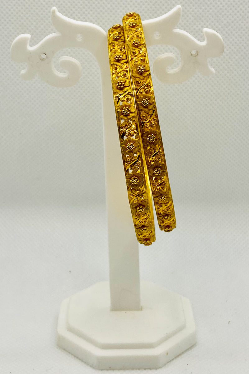 Golden Floral Filigree Bangle 6mm